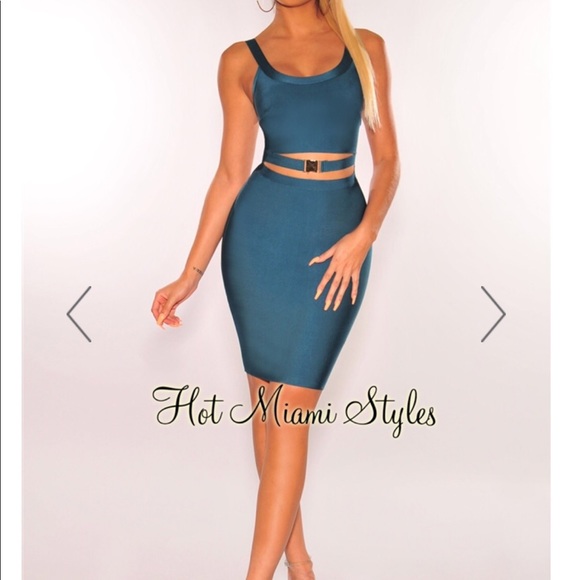 Hot Miami Styles Dresses & Skirts - Hotmiamistyles bandage dress color Emerald